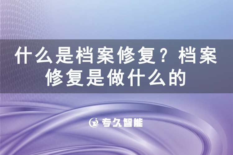 什么是檔案修復(fù)？檔案修復(fù)是做什么的-專久智能