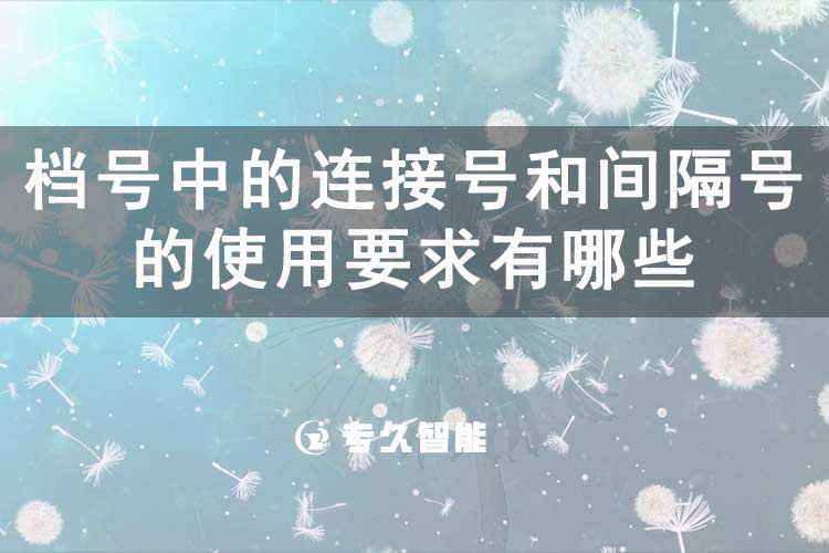 檔號中的連接號和間隔號的使用要求有哪些-專久智能