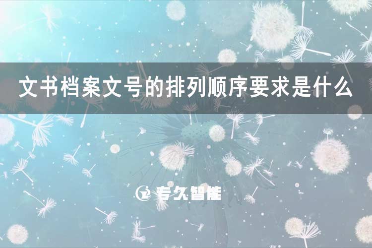 文書(shū)檔案文號(hào)的排列順序要求是什么-專(zhuān)久智能