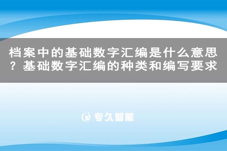 檔案中的基礎(chǔ)數(shù)字匯編是什么意思？基礎(chǔ)數(shù)字匯編的種類(lèi)和編寫(xiě)要求-專(zhuān)久智能